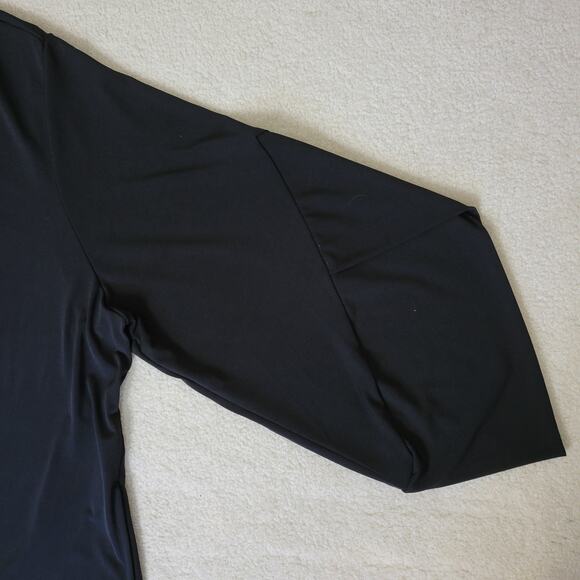 Lane Bryant Sz 18/20 long Cardigan Jacket Jersey Open Unique Long Sleeve Black - Picture 6 of 14